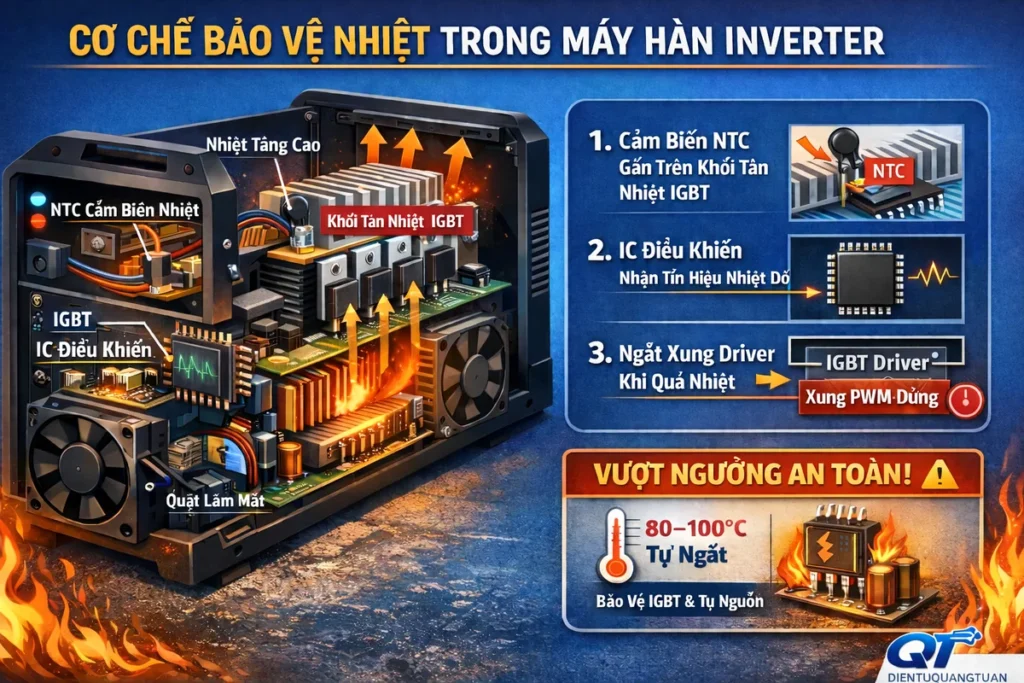 cơ chế bảo vệ nhiệt trong máy hàn inverter
