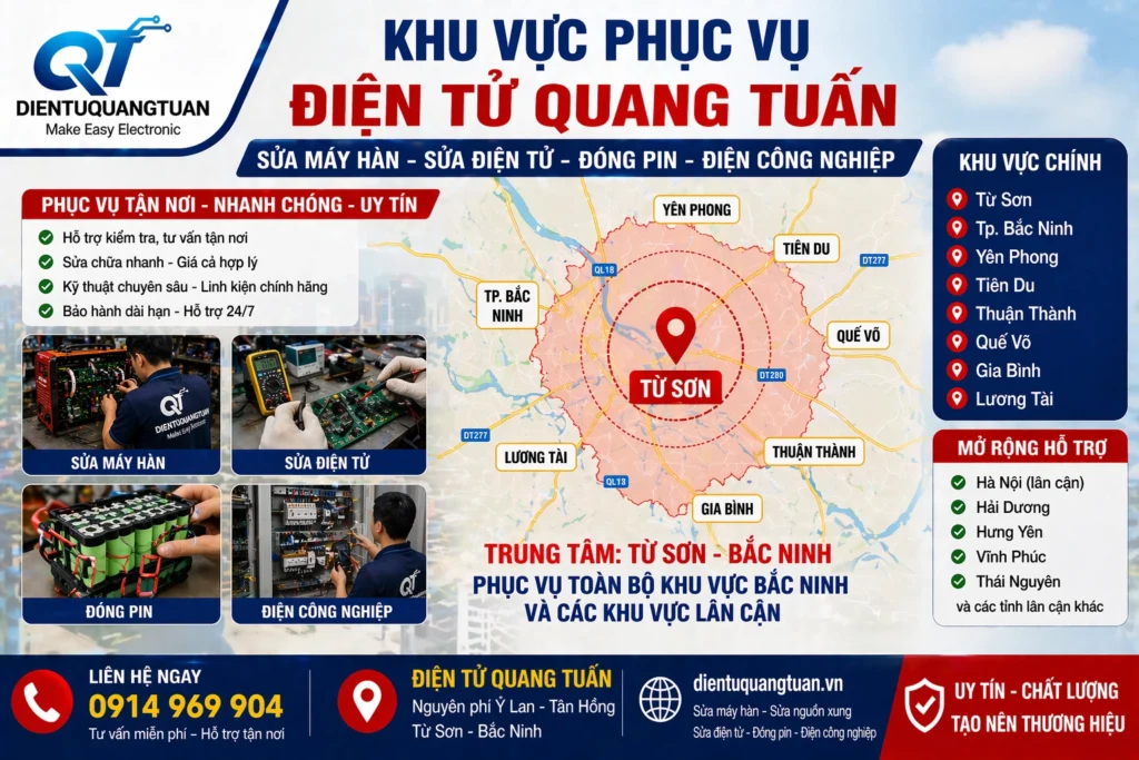 khu vực phục vụ của điện tử quang tuấn
