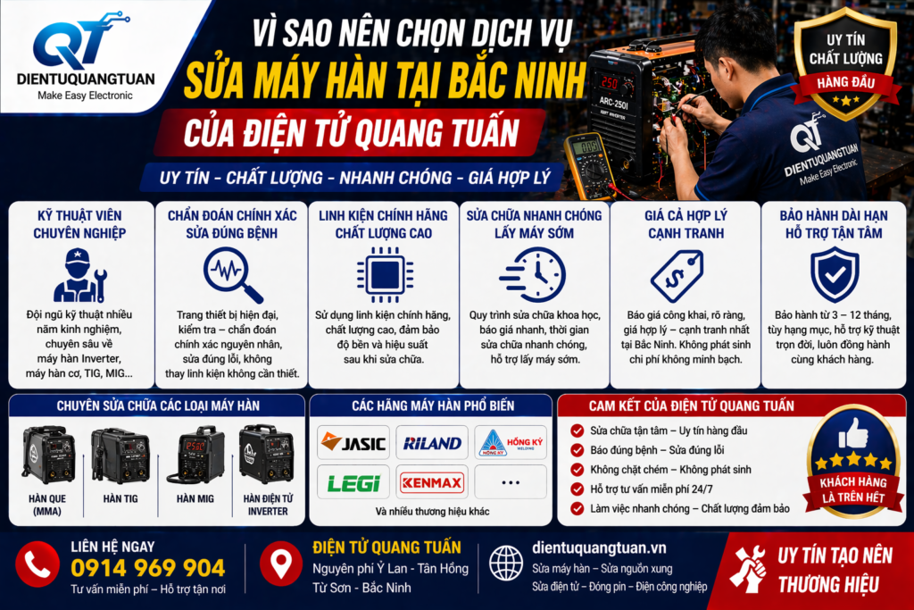 vì sao nên chọn dịch vụ sửa máy hàn tại bắc ninh của điện tử quang tuấn