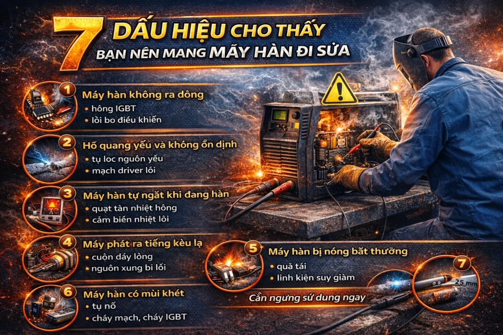 7 dấu hiệu cho thấy máy hàn hỏng
