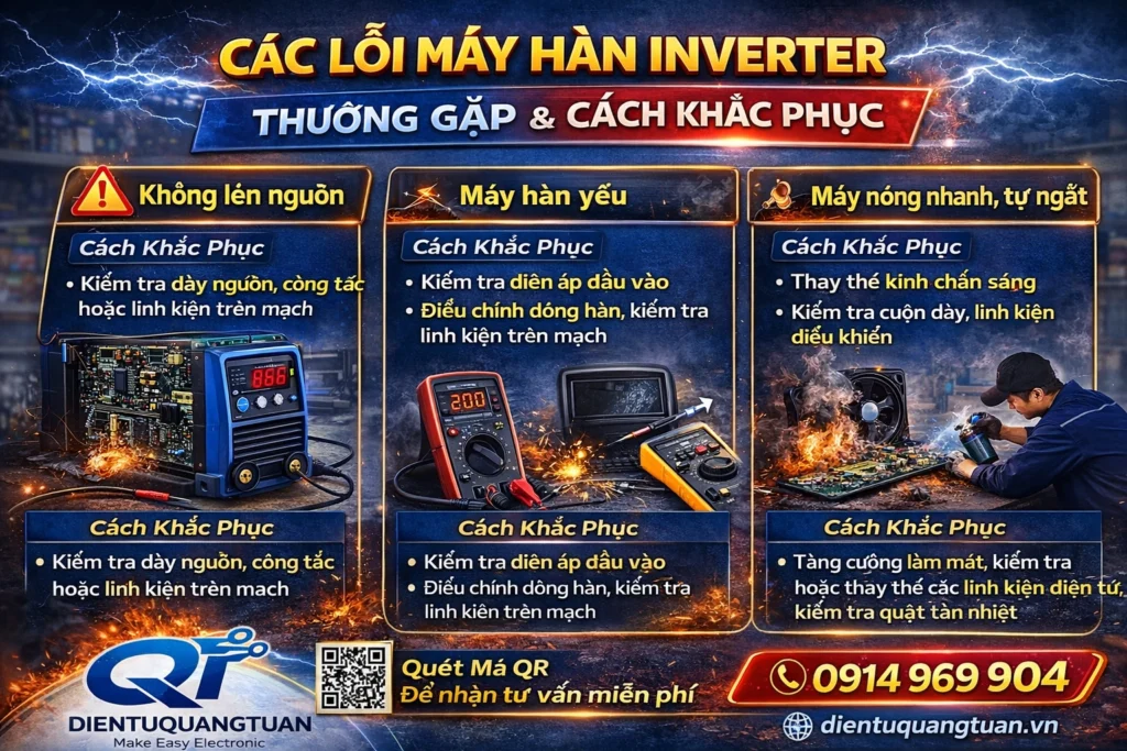 các lỗi máy hàn inverter thường gặp