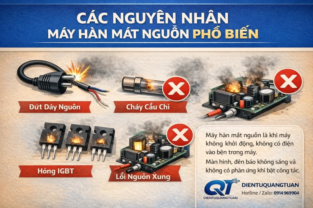 các nguyên nhân máy hàn mất nguồn phổ biến