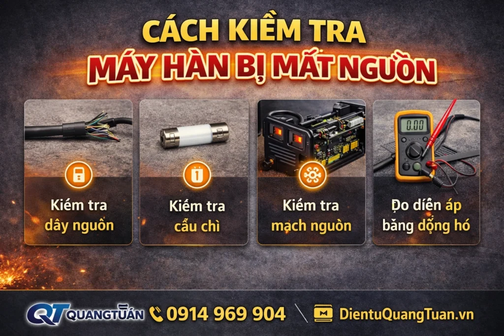 cách kiểm tra máy hàn mất nguồn