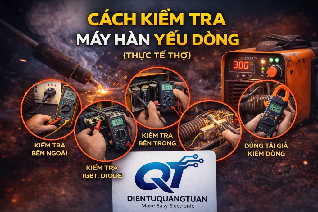 cách kiểm tra máy hàn yếu dòng