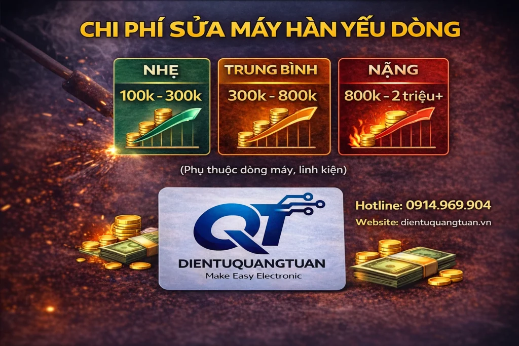 chi phí sửa máy hàn yếu dòng