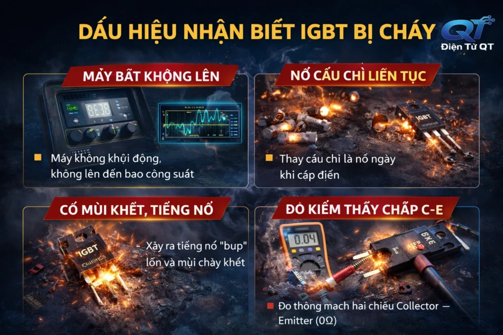 dấu hiệu nhận biết igbt bị cháy