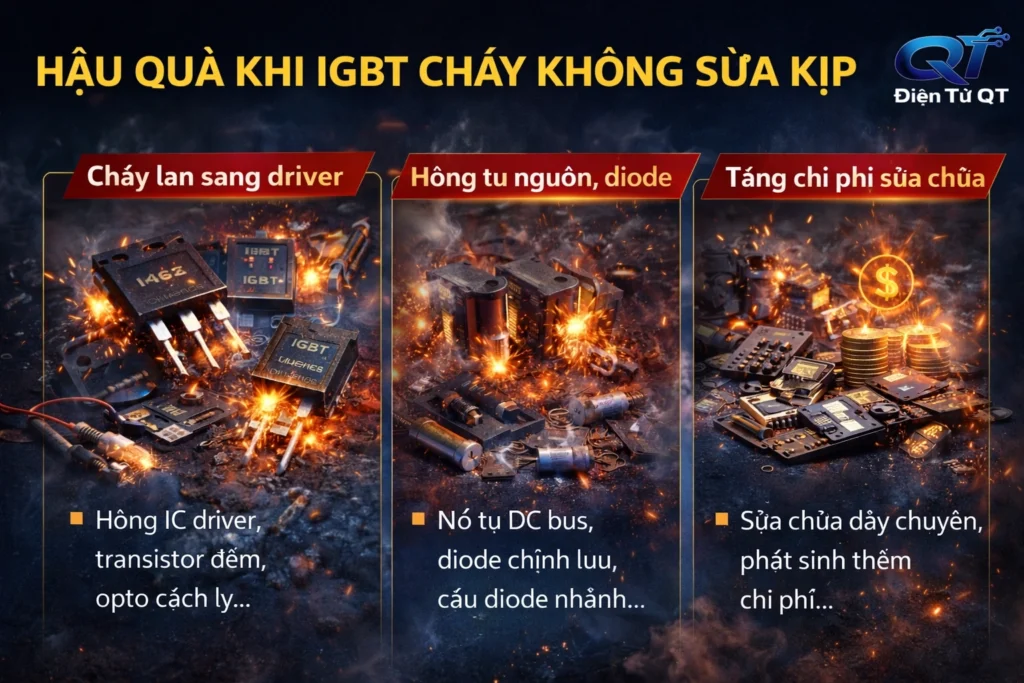 hậu quả khi igbt cháy không sửa kịp thời