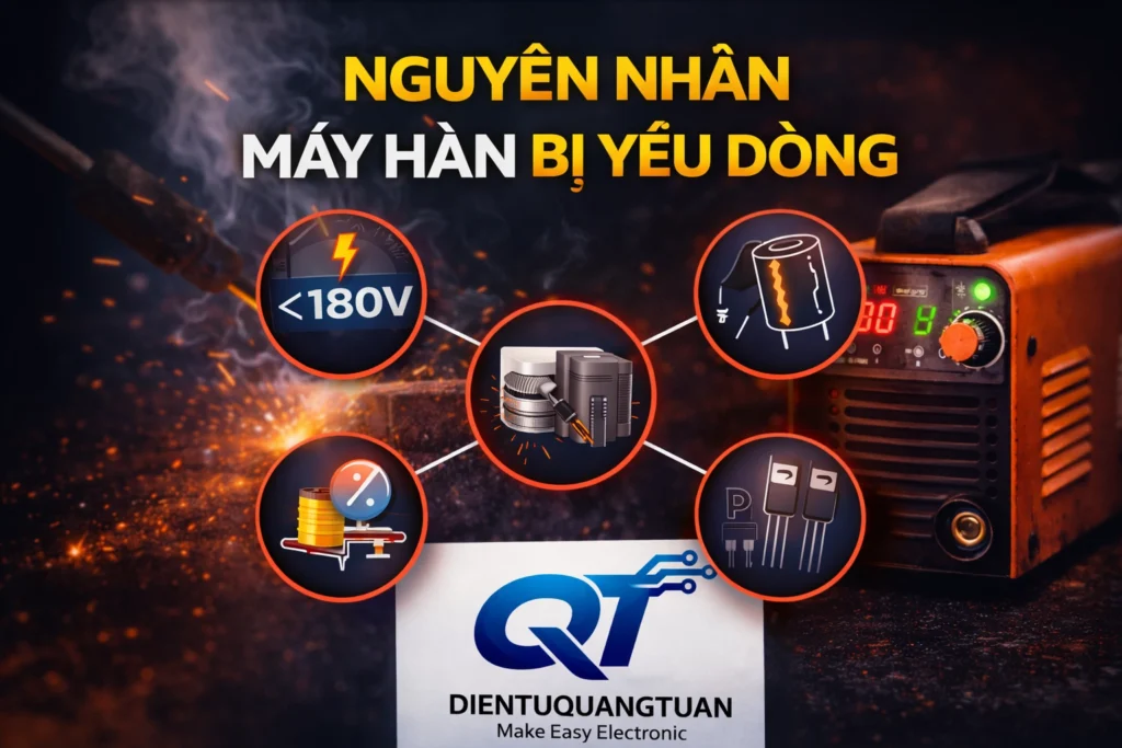 nguyên nhân máy hàn bị yếu dòng