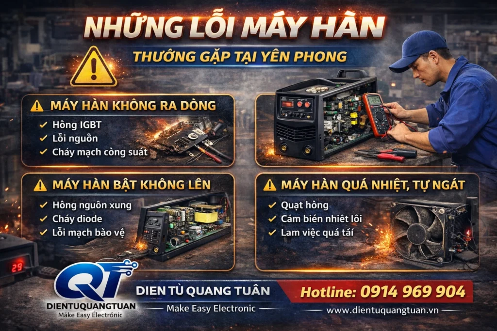 những lỗi máy hàn thường gặp tại yên phong