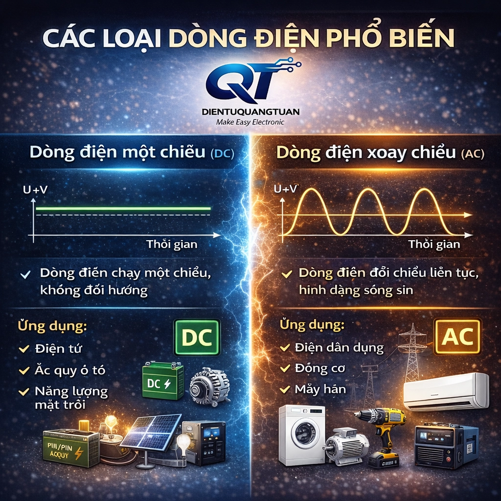 các loại dòng điện phổ biến