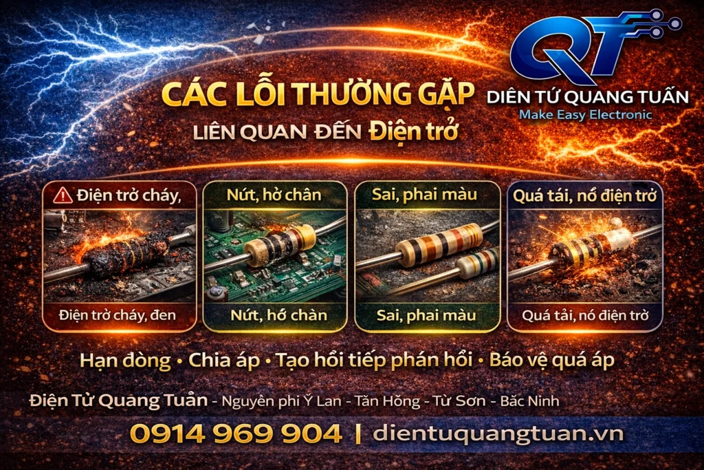 các lỗi thường gặp liên quan đến điện trở