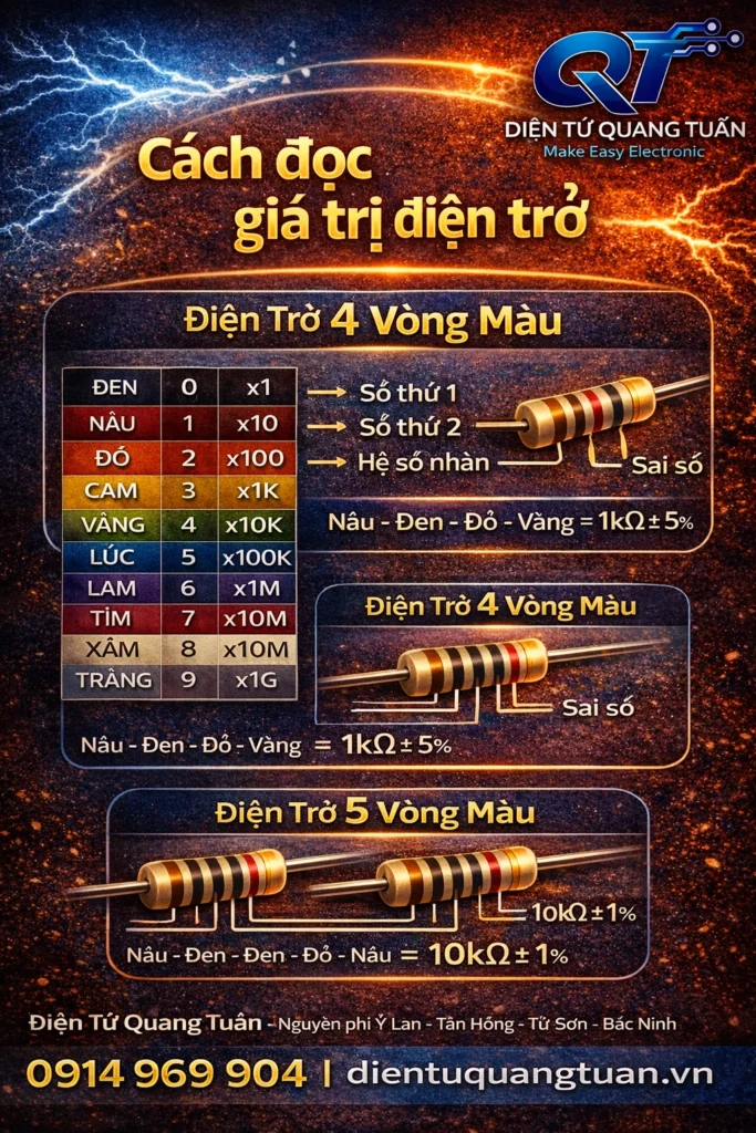 cách đọc giá trị điện trở