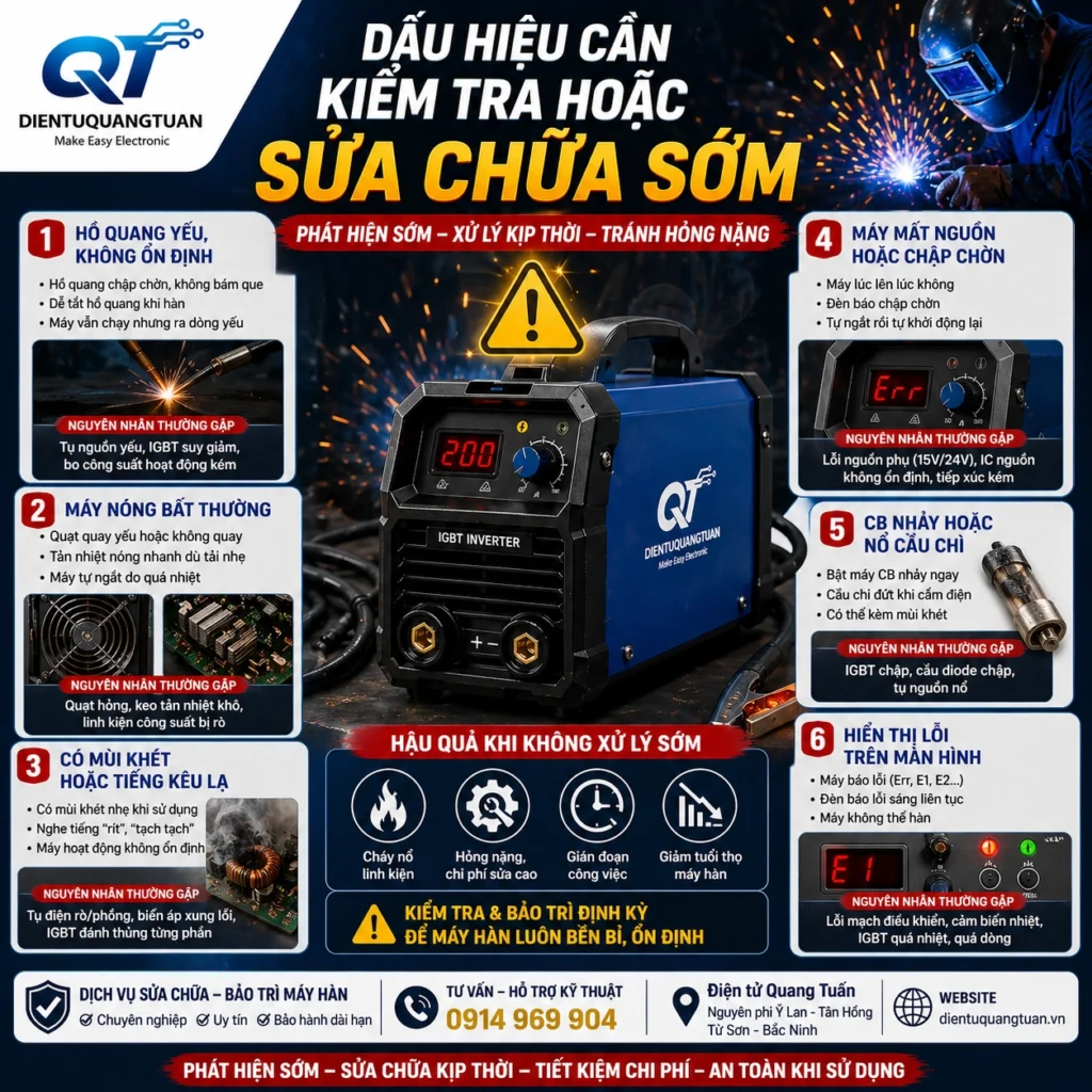dấu hiệu cần sửa chữa máy hàn