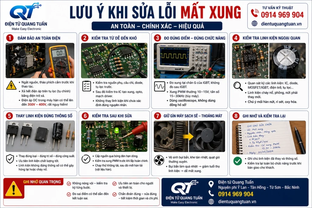 lưu ý khi srwa lỗi mất xung