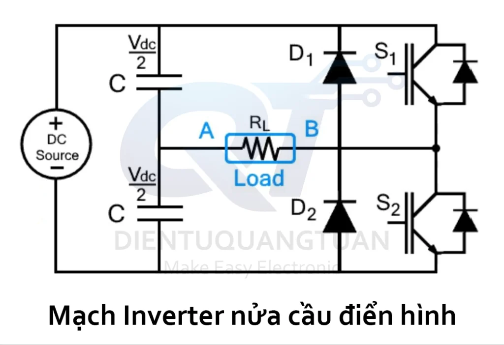 mạch inverter nửa cầu điển hình